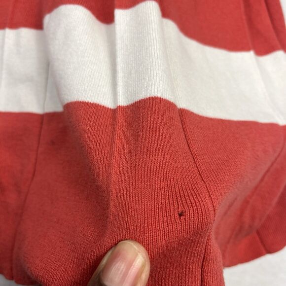 Trina Turk Fit & Flare Sweater Dress Striped Pleated Short Sleeve Retro S/M FLAW - Picture 13 of 13